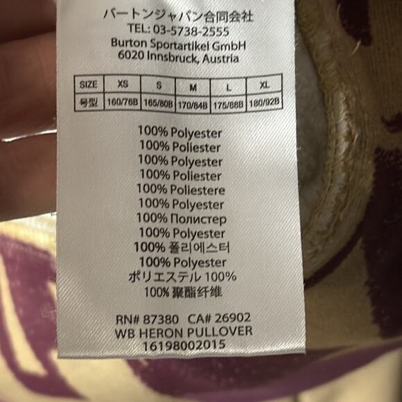 Burton women’s dry ride purple Aztec print heron pullover hoodie size large - Picture 5 of 6